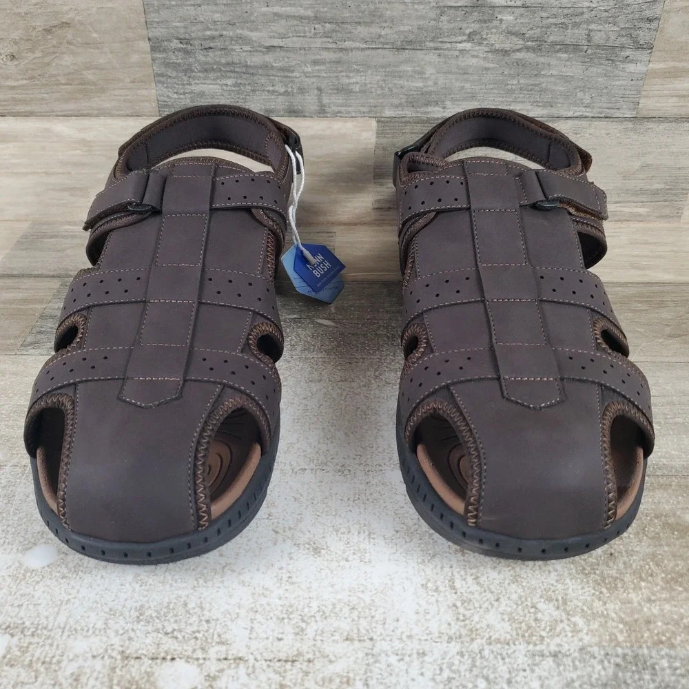 Nunn Bush Laguna Mens Fisherman Sandals Sz 13 M‎ Brown Brun Slingback